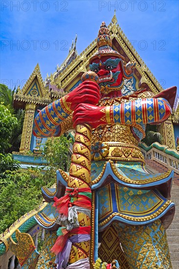 Idols as fighters at the temple Wat Khao Rang