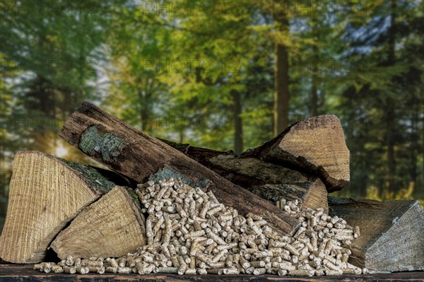 Wood pellets and beech wood