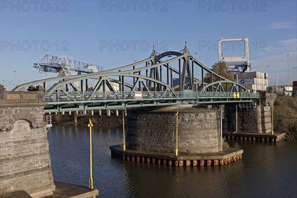 Historic swing bridge at Linner Rheinhafen
