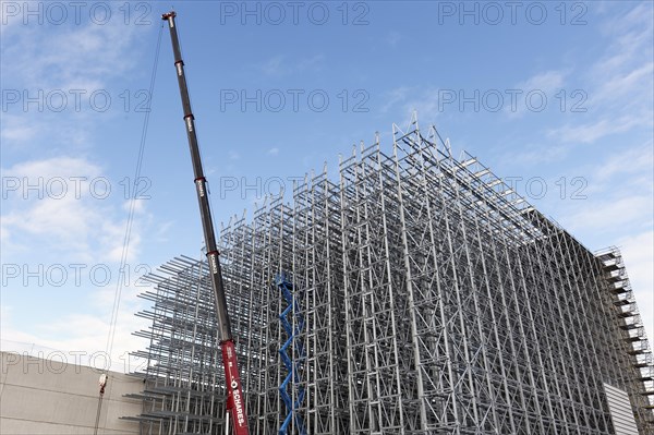 High-bay warehouse under construction