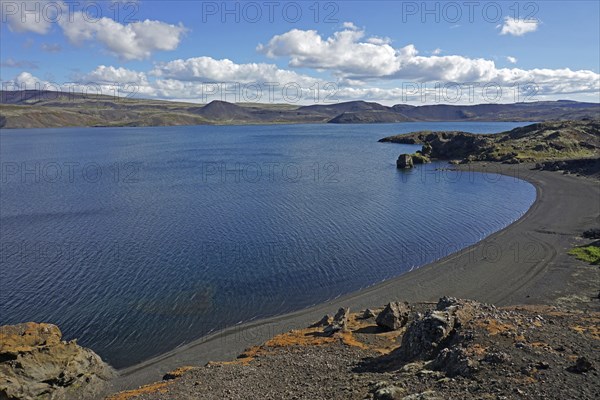 Lake Kleifarvatn in volcanic landscape