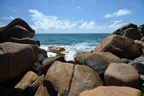 Granite rocks on the beach of Anse Source dArgent