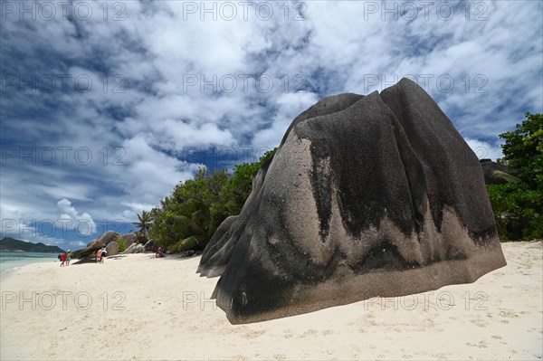 Granite rocks on the beach of Anse Source dArgent