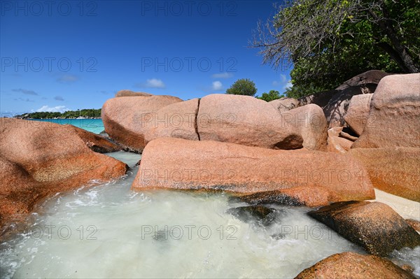 Granite rocks on the beach of Anse Source dArgent