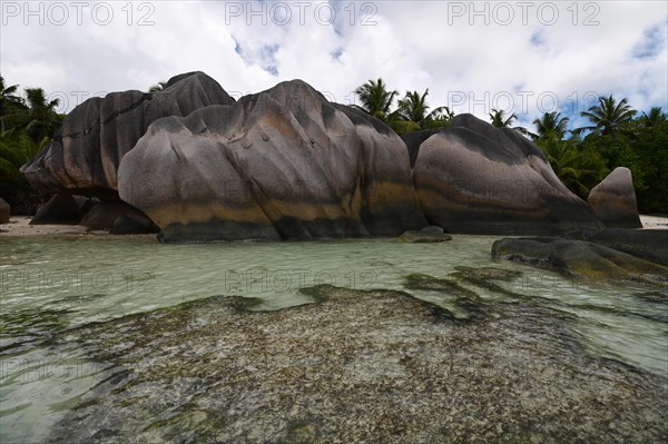 Granite rocks on the beach of Anse Source dArgent