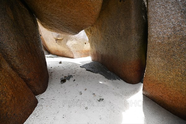 Granite rocks on the beach of Anse Source dArgent