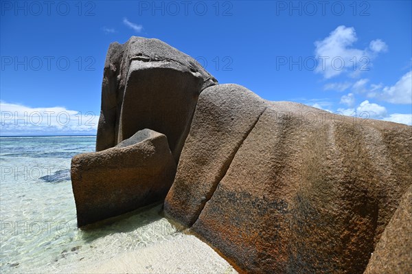 Granite rocks on the beach of Anse Source dArgent