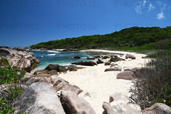 Granite rocks on the beach of the Seychelles