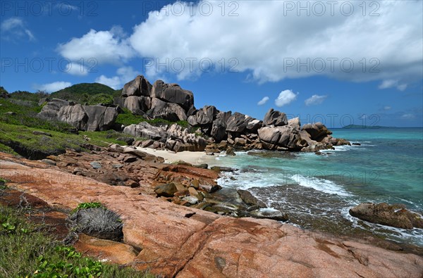 Granite rocks on the beach of the Seychelles