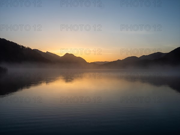 Morning atmosphere at sunrise on Lake Fuschl