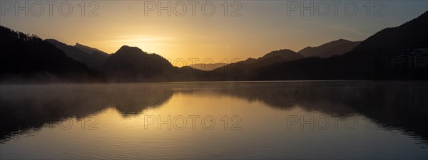 Morning atmosphere at sunrise on Lake Fuschl