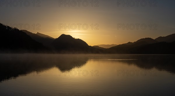 Morning atmosphere at sunrise on Lake Fuschl