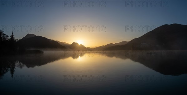 Morning atmosphere at sunrise on Lake Fuschl