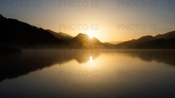 Morning atmosphere at sunrise on Lake Fuschl