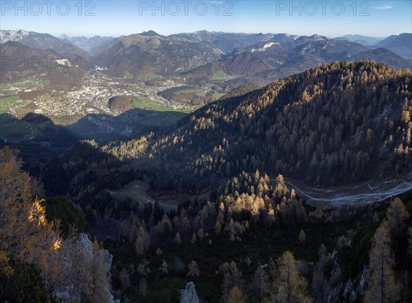 View from the Katrin mountain peak of Bad Ischl