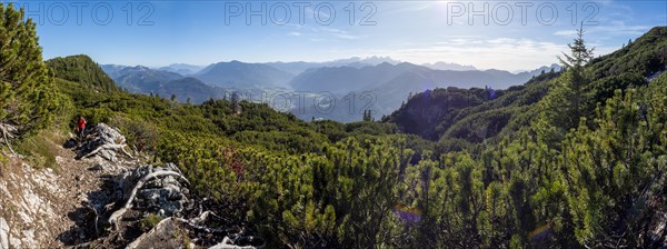 View from Berg Katrin in the Katergebirge on a hiker