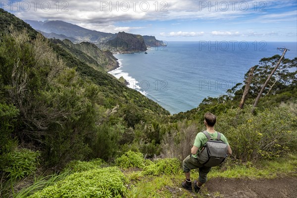 Hiker looking into the distance