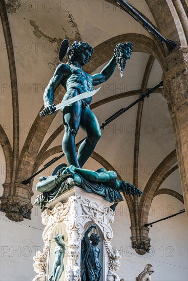 Sculpture of Perseus with the head of Medusa in the Piazza della Signoria