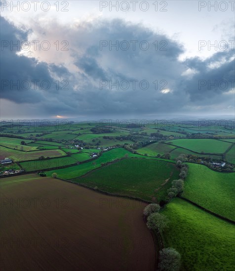 Fields and Farms over Torquay from a drone