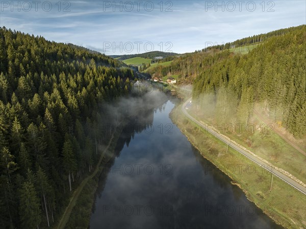 The Linachtalsperre near Voehrenbach in the Black Forest