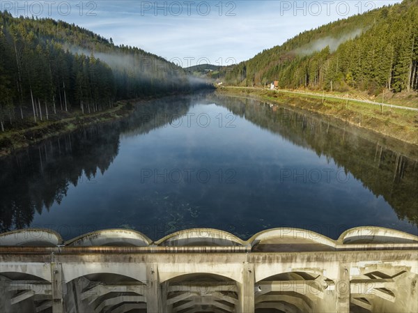The Linachtalsperre near Voehrenbach in the Black Forest