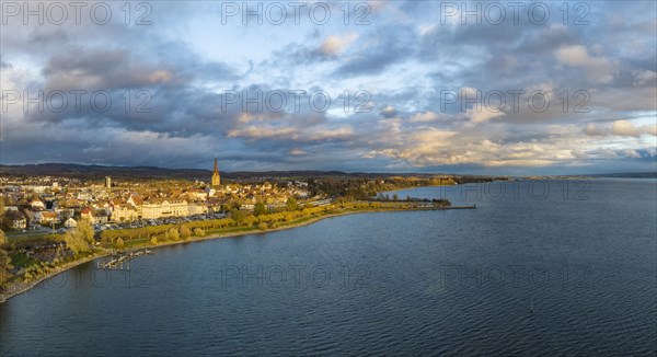 View across Untersee to the town of Radolfzell on Lake Constance