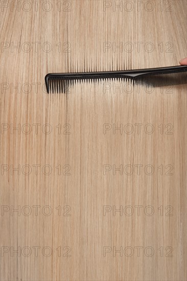 Close-up of shiny smooth blond hair