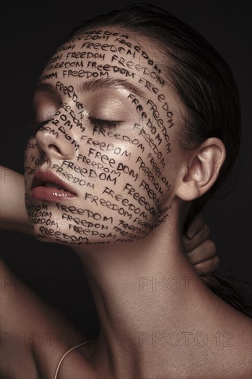 Portrait of woman with creative makeup