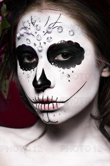 Woman in Halloween makeup