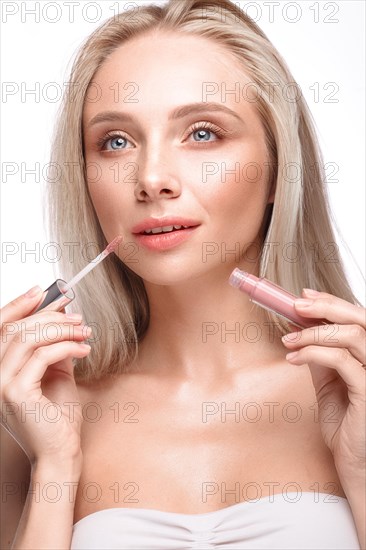 Beautiful young girl with a light natural make-up