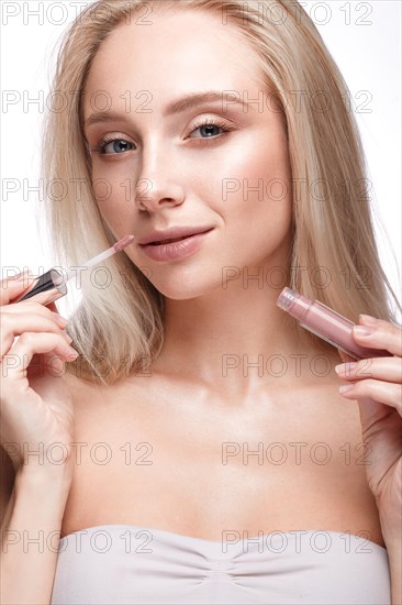 Beautiful young girl with a light natural make-up