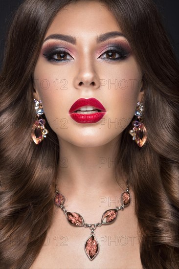 Beautiful woman with arabic make-up