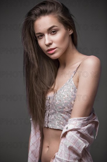 Sexy fashion model with long hair