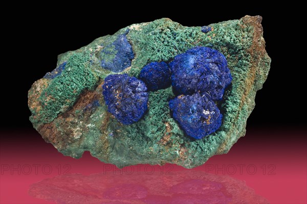 Azurite on Malachite Oujda Morocco Africa