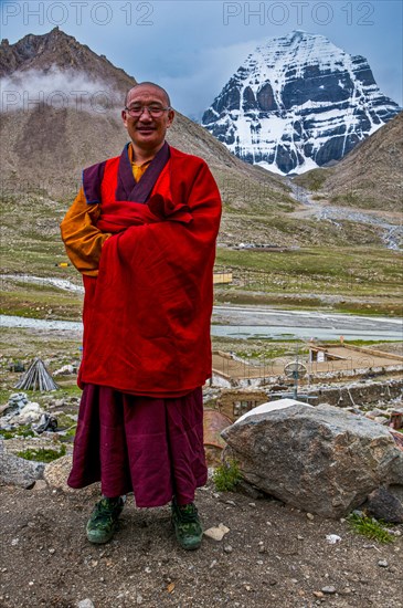 Monk before Mount Kailash