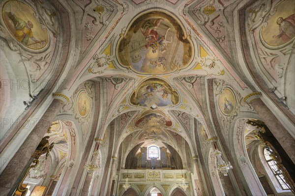 Interior view of the baroque parish church of St. Martin