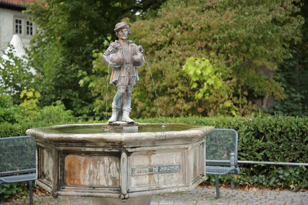 Goose man fountain with man goose figure