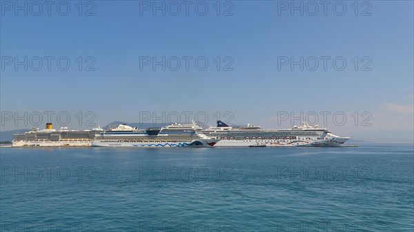 Three huge cruise ships side by side