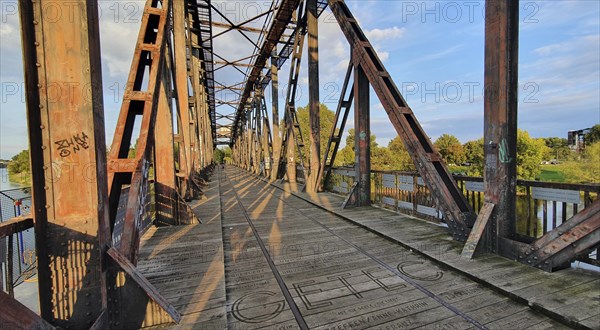 Historic lift bridge over the Elbe