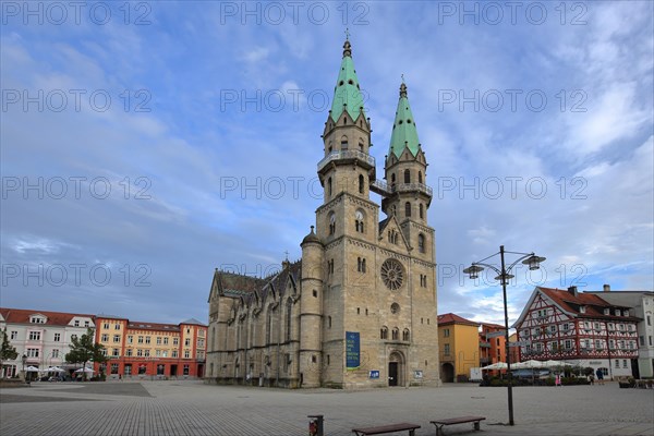 Gothic town church with twin towers