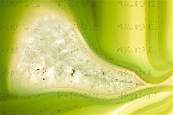 Thin slice of green agate