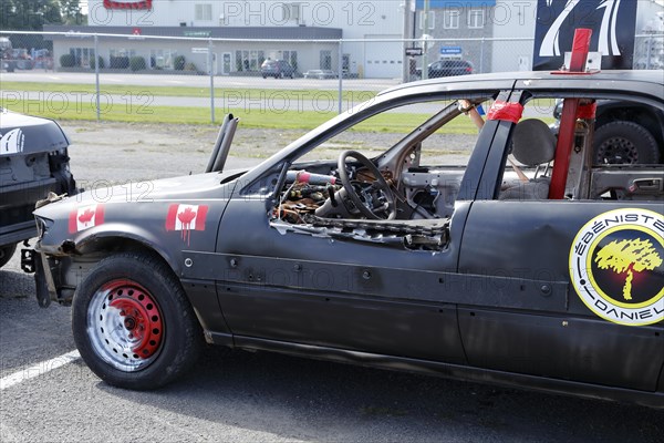 Damaged car at Demolition Derby