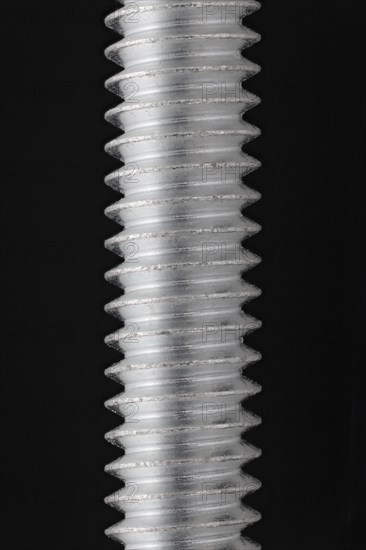 Close-Up of a Metal Screw Illustrating an Inclined Plane