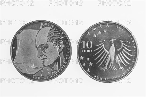10 euro commemorative coin of Gerhard Hauptmann