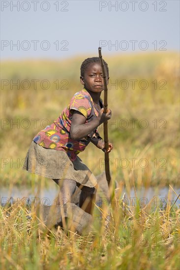 Girl on canoe