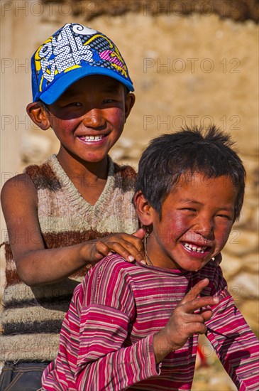 Young boys having fun near