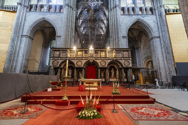 Interior of the Unesco world heritage site Tournai Cathedral