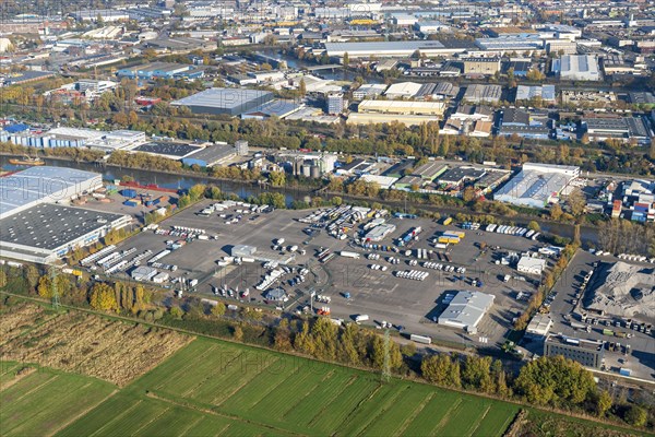 Aerial view of the former Boehringer plant Moorfleet. Pharmaceutical company