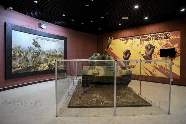 Tanks in an exhibition hall of the Independence Memorial Museum