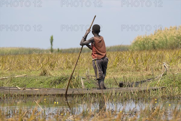 Local man on canoe